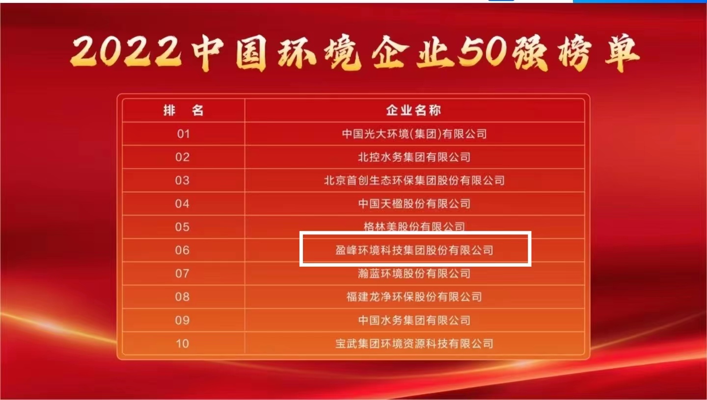 腾博会环境连续5年荣登“中国环境企业50强”榜单