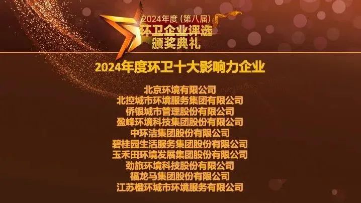 连续五年登榜丨腾博会环境荣膺“2024年度环卫十大影响力企业”